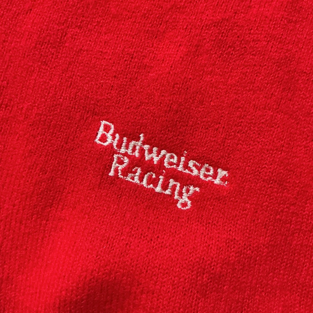 Vintage 70s 80s Anheuser Busch A & Eagle Budweiser Racing Knit Pullover Sweater